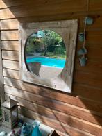 Ronde Spiegel met Houten Lijst 60x60cm, Ophalen, Minder dan 50 cm, Gebruikt, Rond