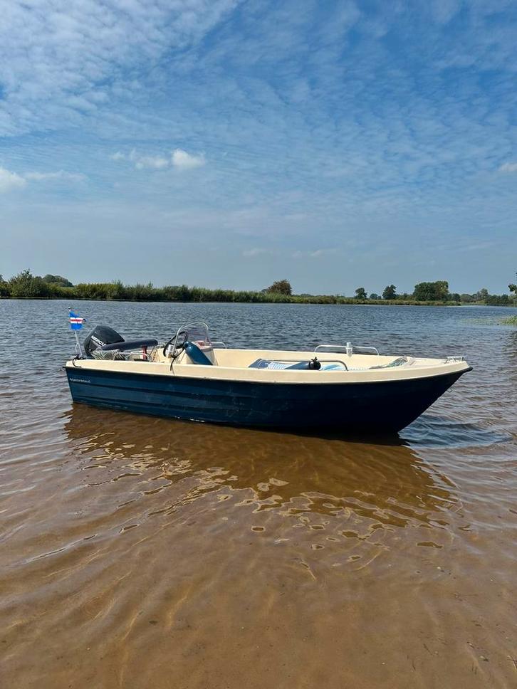 Consoleboot 15PK + Trailer, Watersport en Boten, Vis- en Consoleboten, Zo goed als nieuw, 10 tot 30 pk, 3 tot 6 meter, Benzine