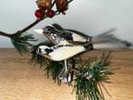 Vintage kerstbal ornament; 2 vogeltjes op clip, Diversen, Ophalen of Verzenden