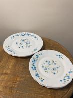 Set Arcopal borden blauwe bloem, Glas, Bord(en), Overige stijlen, Gebruikt