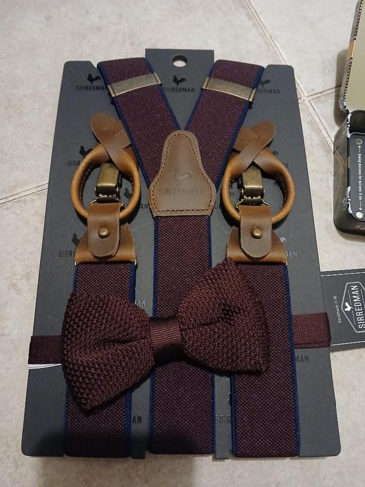 Nieuwe Sir Redman bretels combi pack Mr. Buck Burgundy, Kleding | Heren, Riemen en Ceinturen, Nieuw, Ophalen of Verzenden