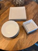 Wit servies, Ophalen of Verzenden, Gebruikt, Aardewerk, Bord(en)