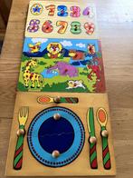 Houten Puzzels Dieren Cijfers en Bestek, Ophalen of Verzenden, Zo goed als nieuw, Overige typen
