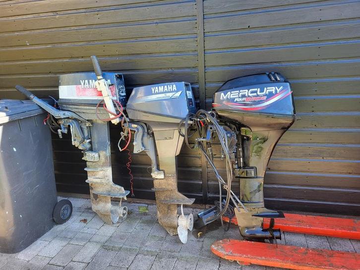Drie loop sloop motoren Mercury & Yamaha, Watersport en Boten, Buiten- en Binnenboordmotoren, Gebruikt, Benzine, 5 tot 10 pk, Elektrische start