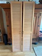Louvredeuren / jaloeziedeuren kastdeuren hout (set van 2), Ophalen, Gebruikt