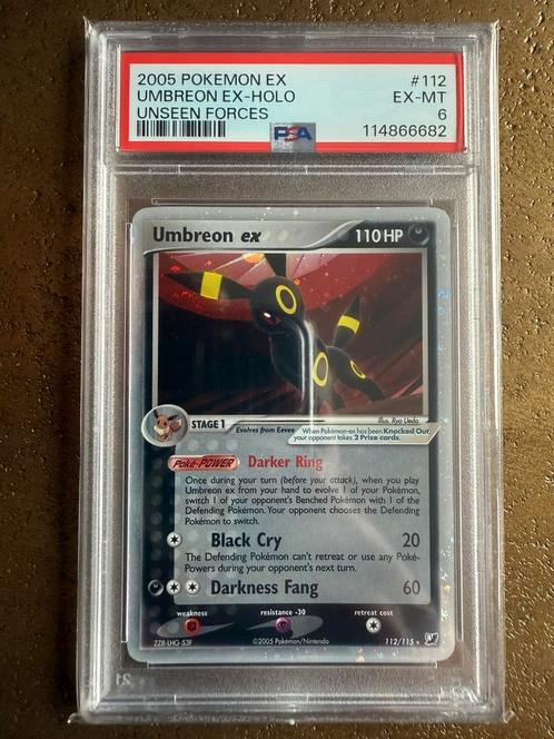 Umbreon ex 112/115 (PSA 6) - EX Unseen Forces, Hobby en Vrije tijd, Verzamelkaartspellen | Pokémon, Zo goed als nieuw, Losse kaart