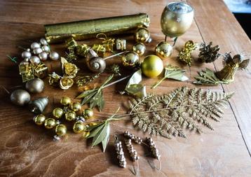 kerst - partij goudkleurige kerst deco spullen beschikbaar voor biedingen