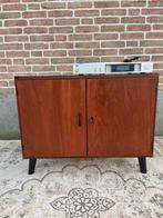 Vintage mid century teak kast audio meubel, Huis en Inrichting, Kasten | Wandmeubels, Ophalen, Gebruikt, Teakhout, Minder dan 150 cm