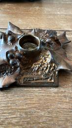 Van Den Berg bronzen kerst kandelaar met hulst, Diversen, Kerst, Ophalen of Verzenden, Zo goed als nieuw