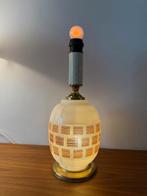 Tafellamp, glas, messing, Murano, Italiaans, vintage, jr 60, Ophalen of Verzenden, Zo goed als nieuw, Glas, Minder dan 50 cm