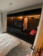 Pax kast zwart met lades, planken en hangruimte, Huis en Inrichting, Kasten | Kledingkasten, Gebruikt, 200 cm of meer, 200 cm of meer