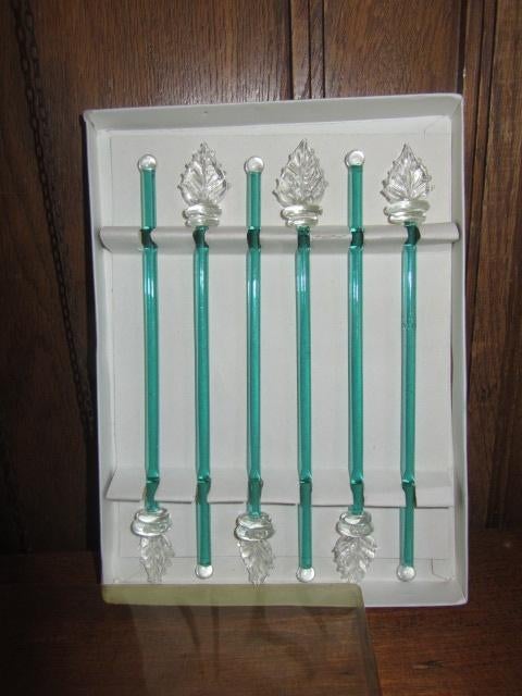 Vintage roerstaafjes van glas, Ophalen of Verzenden, Gebruikt, Overige materialen