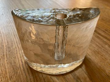 Vintage glas glazen solifleur vaas ( 13x10,5x4,6 cm) beschikbaar voor biedingen