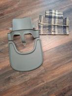 🪨Storm Grey Stokke babyset, playtray en kussen🪨, Ophalen, Zo goed als nieuw, Meegroeistoel, Stoelverkleiner