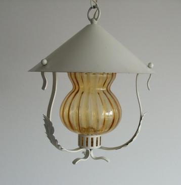 Leuke oude Retro hanglamp metaal met glas beschikbaar voor biedingen