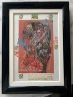 Schilderij zeefdruk krijt postzegels, Ophalen of Verzenden