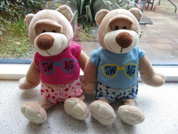 Beer merk Toys Unlimited meet ca 34 cm blauw of roze velours beschikbaar voor biedingen