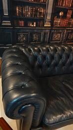 Diepblauwe Originele Chesterfield Kingsize, Ophalen of Verzenden, Zo goed als nieuw, 75 tot 100 cm, 200 tot 250 cm