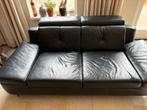 Zwarte leren bank - met klein defect-, Huis en Inrichting, Ophalen, Gebruikt, 150 tot 200 cm, Tweepersoons