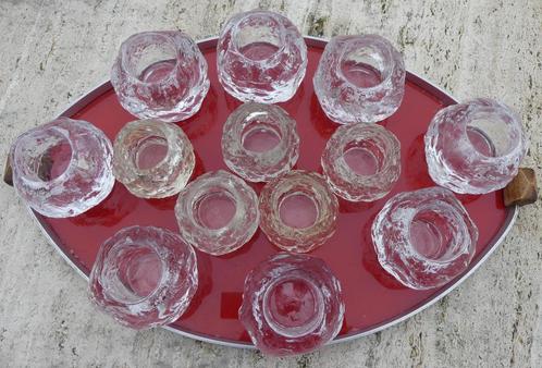 Kosta Boda Snowball 9 x 9 en 6 x 7 Waxinehouder loodkristal, Antiek en Kunst, Antiek | Glas en Kristal, Ophalen of Verzenden