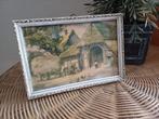 oude vintage print in lijstje ong 25x20cm, Ophalen of Verzenden