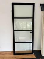 Mooie zwarte houten deur met glas - 95x230, Ophalen, 80 tot 100 cm, 215 cm of meer, Binnendeur