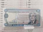 Turkmenistan 20 manat 1993 UNC, Postzegels en Munten, Bankbiljetten | Azië, Ophalen of Verzenden, Zuidoost-Azië