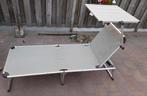 2x Strandstoel / Ligbed met zonnekap - Inklapbaar, Ophalen, Gebruikt, Aluminium, Verstelbaar