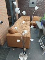 RVS Halogeen Vloerlamp Galactica, Dimbaar, 12 lampjes, Huis en Inrichting, Lampen | Vloerlampen, Ophalen, Zo goed als nieuw, Glas