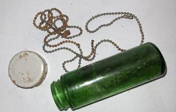 US GRS flesje met dogtag ketting met haar resten KIA beschikbaar voor biedingen