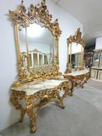 console spiegel antiek barok, Huis en Inrichting, Rechthoekig, Ophalen of Verzenden