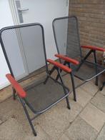 4 ijzeren tuinstoelen / terrasstoelen  verstelbaar, Tuin en Terras, Tuinstoelen, Ophalen, Gebruikt, Metaal, Inklapbaar