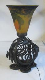 art deco smeedijzeren lamp pdv kap E. Brandt stijl, Antiek en Kunst, Verzenden
