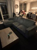 Grijze hoekbank, Huis en Inrichting, Banken | Bankstellen, Verzenden, Hoekbank, Zo goed als nieuw, Stof