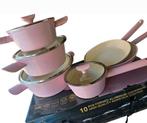 Pannenset roze nieuw, Ophalen of Verzenden, Nieuw, Rvs, Pannenset