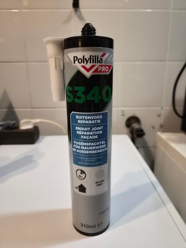 1x Polyfilla Pro Buitenvoeg Reparatiepasta S340 - Nieuw, Doe-het-zelf en Verbouw, Ophalen of Verzenden, Nieuw, Overige typen