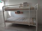 Wit metaal / ijzeren stapelbed van Dico zonder matrassen, Huis en Inrichting, Gebruikt, 90 cm, Tweepersoons, Ophalen of Verzenden