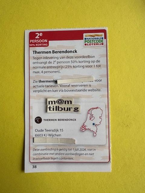 Thermen Berendonck, voor Simone!, Tickets en Kaartjes, Kortingen en Cadeaubonnen, Drie personen of meer, Spa of Sauna, Kortingsbon