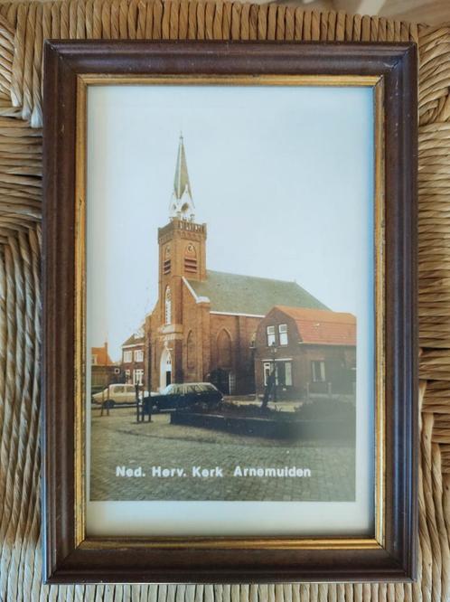 Mooie oude fotolijst Hervormde Kerk Arnemuiden. 1960-1970?, Antiek en Kunst, Curiosa en Brocante, Ophalen of Verzenden