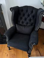 Elegante Zwarte Fauteuil, Huis en Inrichting, Fauteuils, Ophalen, Gebruikt, Stof, 75 tot 100 cm