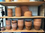 Terracotta potjes met schotels - diverse maten, Ophalen, Gebruikt, Rond, Binnen