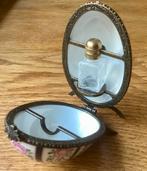 Antiek Limoges porseleinen ei met parfumflesje. Hand Paint., Ophalen of Verzenden