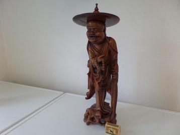 Beeldje, Chinees houtsnijwerk, Monnik-(#8510) beschikbaar voor biedingen