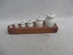 GEWICHTEN BLOK MET PORSELEINEN GEWICHTJES DAG, Antiek en Kunst, Ophalen of Verzenden