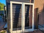 Nieuwe mahonie tuindeuren set , kamerdeur., Doe-het-zelf en Verbouw, Kozijnen en Schuifpuien, Deurkozijn, Zo goed als nieuw, Hout