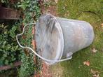 Oude zinken vuilnisemmer, Tuin en Terras, Bloembakken en Plantenbakken, Ophalen, Overige materialen, Gebruikt, Rond