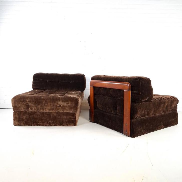 2x vintage slaapfauteuil, Huis en Inrichting, Fauteuils, Gebruikt, 75 tot 100 cm, Ophalen