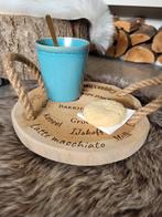 Mangohouten Serveerplank - Koffie/Thee Moment, Ophalen of Verzenden, Nieuw, Rond, Hout