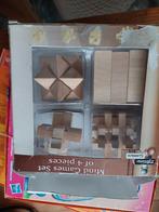 Houten Denkspelletjes Set - 4 Puzzels, Zo goed als nieuw, Van hout, 6 jaar of ouder, Meer dan 50 stukjes
