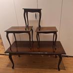 3 nesttafeltjes en salontafel, Huis en Inrichting, Ophalen, Gebruikt, 25 tot 50 cm, Rechthoekig